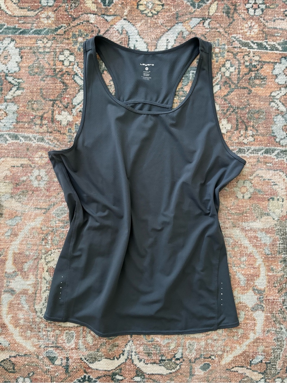 🍃🦋 Layer 8  Dark Grey Racerback Athletic Tank Top